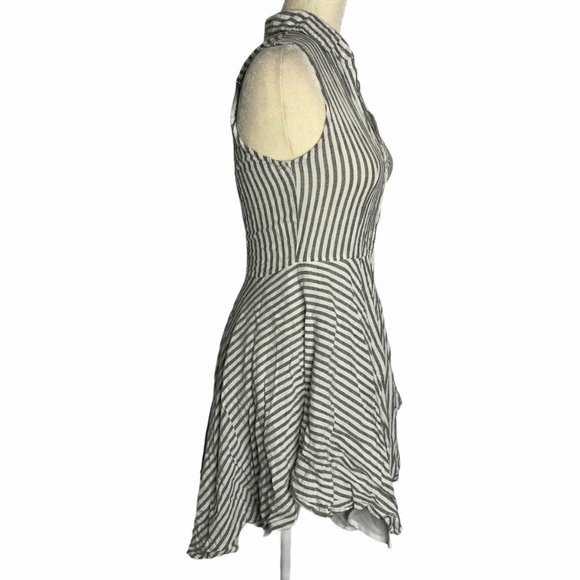Moral Fiber Button Front Striped Mini Dress 20PE - Picture 6 of 7